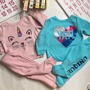 Girl toddler matching sweatsuit (2 sets)